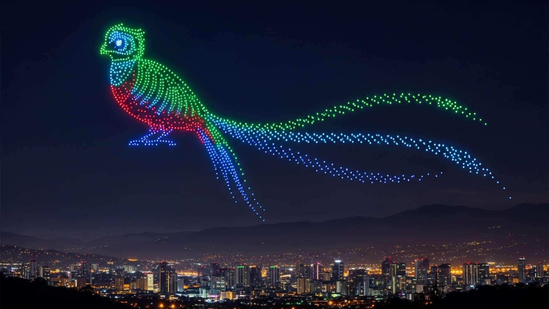 サン・ホセの空が1000機のドローンによるライトショーで変貌する