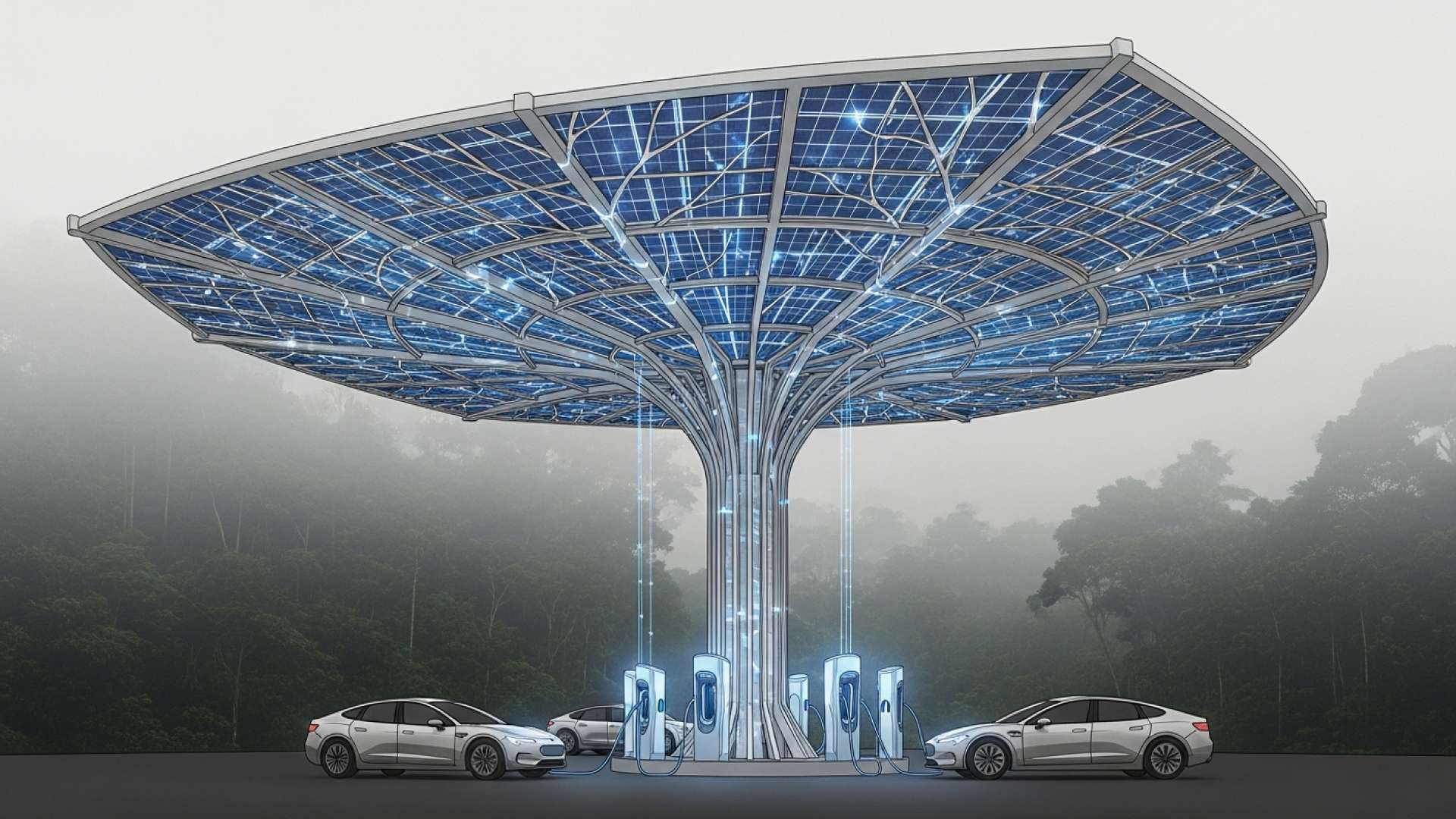 ソーラーカーポート、都市空間を電力ハブに変える
